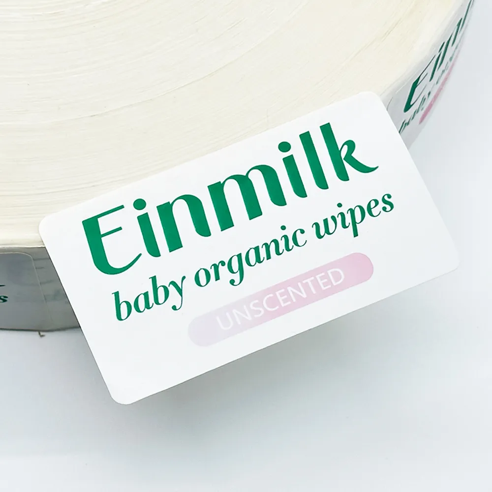 Customized Adhesive Labels Stickers Wet Wipes Waterproof Resealable for Pocket Tissue